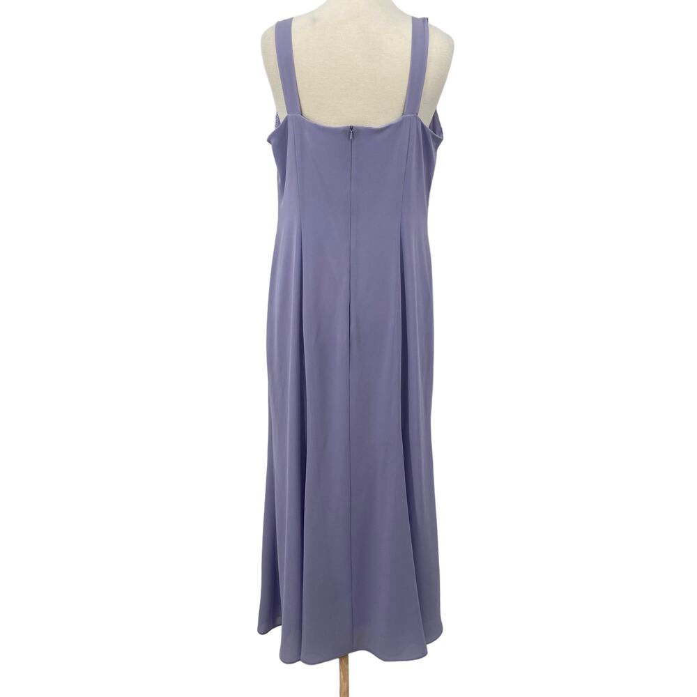 Vintage 90s Ursula Dress Beaded Neck Detail Column Maxi Gown Purple Womens 16W - Picture 6 of 11